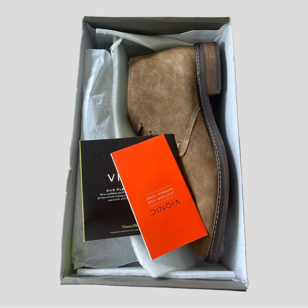 New! VIONIC BOWERY CHASE TAN BOOTS SIZE 11.5